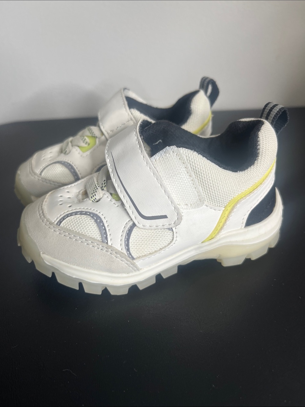 Zara White Sneakers with Navy and Yellow Accents for Kids